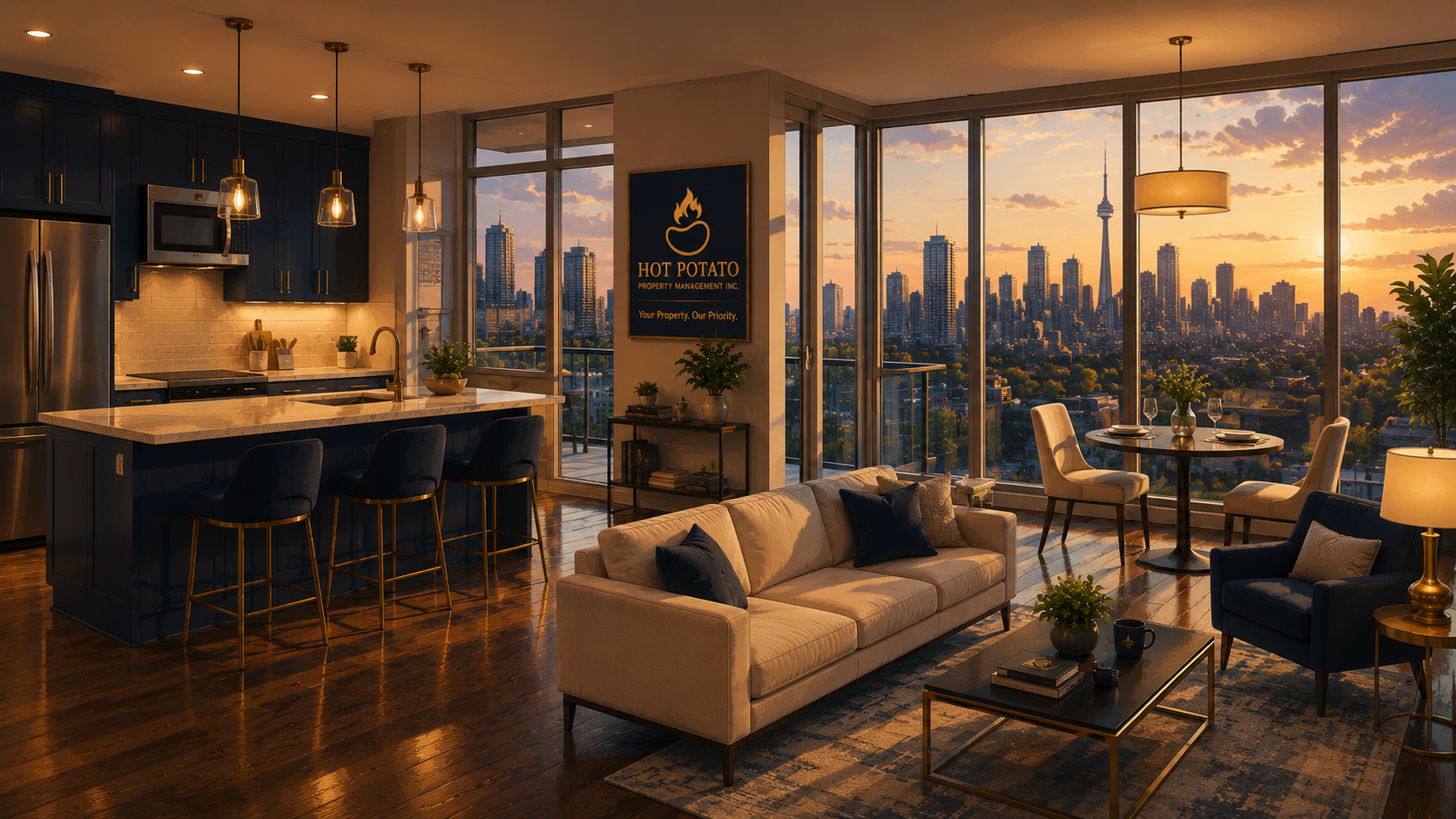 Modern rental condo interior Ontario
